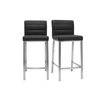 Tabourets de bar design noirs 66 cm (lot de 2) TOMY L39xP50xH90