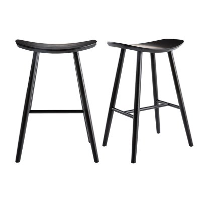 Tabourets de bar noirs H65 cm (lot de 2) DEMORY L47.5xP35xH68.5