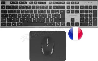TACENS  6ZENITHFR Pack clavier souris maison/bureau RF sans fil AZERTY Fran&ccedil;ais Gris