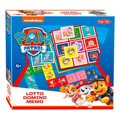 TACTIC  jeux 3 en 1 (m&eacute;mo, loto, domino) patrouille de patrouilles