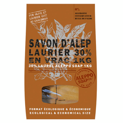 TADE Tad&eacute; Savon Alep Laurier 30% en Vrac 1 kg - Bo&icirc;te 1 kg