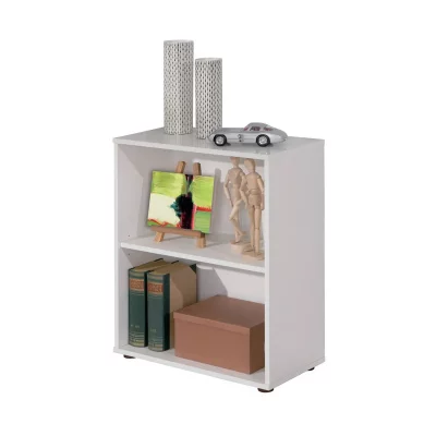 Tag&egrave;re 2 niveaux bois m&eacute;lamin&eacute; blanc Diana h 75 cm
