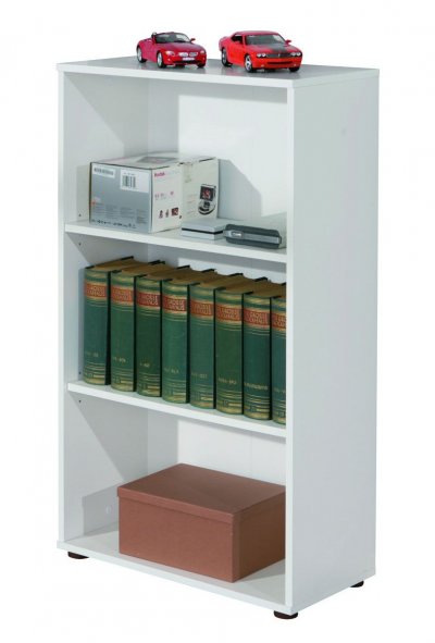 Tag&egrave;re 3 niveaux bois m&eacute;lamin&eacute; blanc Diana h 110 cm