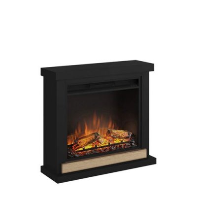 GENERIQUE Tagu Chemin&eacute;e &eacute;lectrique &agrave; poser 1500 W avec cadre en bois Hagen noir