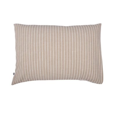 ALTOBUY Taie d'oreiller 50x70cm coton tissage textur&eacute; coloris beige et blanc - TIMEA -