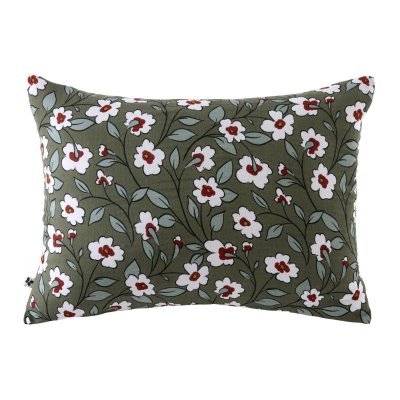 ALTOBUY Taie D'oreiller 50x70cm Gaze De Coton Imprim&eacute; Floral Coloris Vert - Floriane