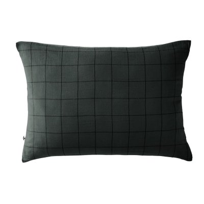 ALTOBUY Taie d'Oreiller 50x70cm Gaze de Coton Sapin &agrave; Grands Carreaux - OUREA MOTIF -