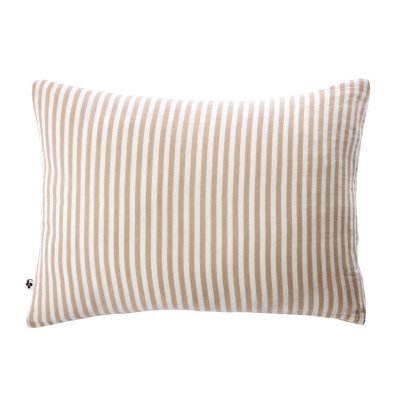 ALTOBUY Taie d'oreiller 50x70cm gaze de coton tiss&eacute; ray&eacute; beige - ROMELIA -