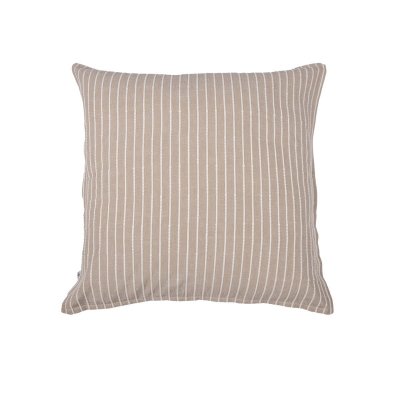 ALTOBUY Taie d'oreiller 60x60cm coton tissage textur&eacute; coloris beige et blanc - TIMEA -