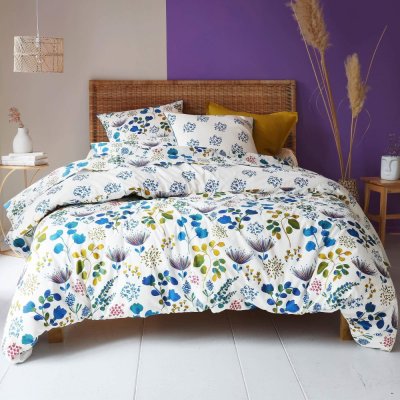 BECQUET Taie d'oreiller 63x63 bleue en coton