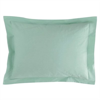 BECQUET Taie d'oreiller 63x63 en percale de coton vert c&eacute;ladon
