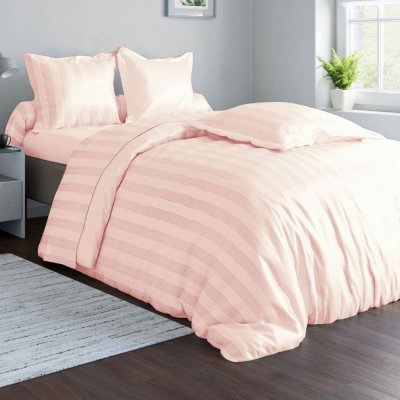 BECQUET Taie d'oreiller 63x63 en satin de coton rose nude