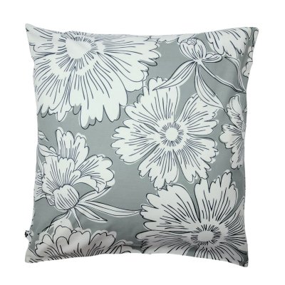 ALTOBUY Taie D'oreiller 63x63cm Coton Imprim&eacute; Recto Floral Verso Ray&eacute; Vert Sauge Et Blanc - Tamia