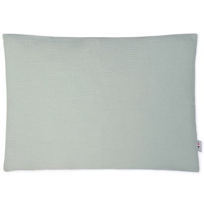 SEVIRA KIDS Taie d'oreiller b&eacute;b&eacute; enfant en gaze de coton vert de gris 60x40 cm
