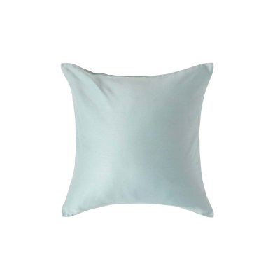 HOMESCAPES Taie d'oreiller Bleu givr&eacute; 100% coton BIO 400 fils 40 x 40 cm