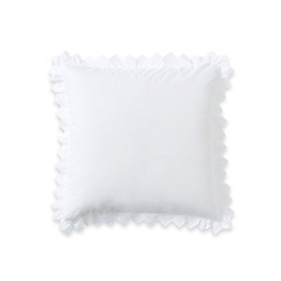 A DEMAIN Taie D'oreiller Brod&eacute;e En Coton, Op&eacute;ra - 63 X 63 Cm - Blanc