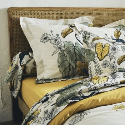 TRADILINGE Taie d'oreiller coton brut Toco Vert  50 x 70 cm