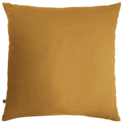 L EFFET PAPILLON Taie d'oreiller Double Gaze de Coton 60 x 60 cm Safran (Yellow) Jaune
