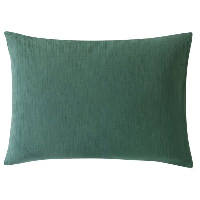 BECQUET Taie d'oreiller DOUBLE GAZE - vert c&eacute;ladon