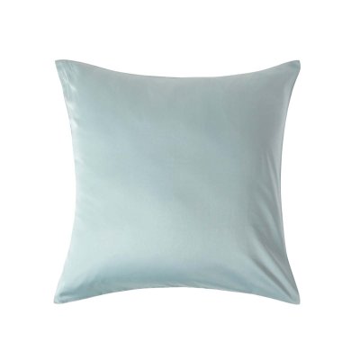 HOMESCAPES Taie d'oreiller en 100% coton Bio 400 fils Bleu givr&eacute;, 60 x 60 cm