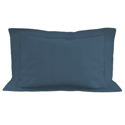 SOLEIL D OCRE Taie d'oreiller en coton 57 fils 50x70 cm UNI bleu canard, par Soleil d'ocre