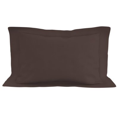 SOLEIL D OCRE Taie d'oreiller en coton 57 fils 50x70 cm UNI brun, par Soleil d'ocre