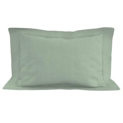 SOLEIL D OCRE Taie d'oreiller en coton 57 fils 50x70 cm UNI vert d'eau, par