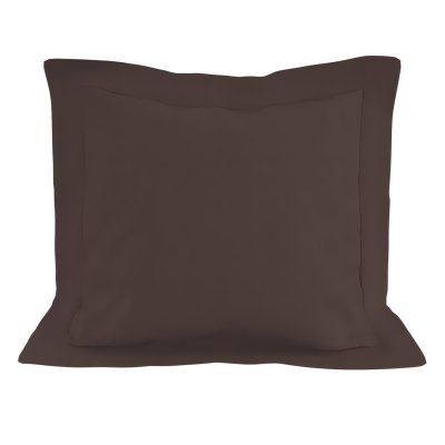 SOLEIL D OCRE Taie d'oreiller en coton 57 fils 63x63 cm uni brun, par soleil d'ocre