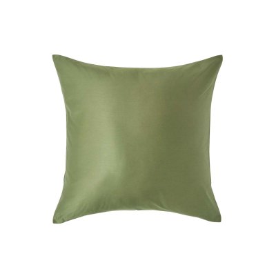 HOMESCAPES Taie d'oreiller en coton Bio Vert mousse 400 fils 40 x 40 cm