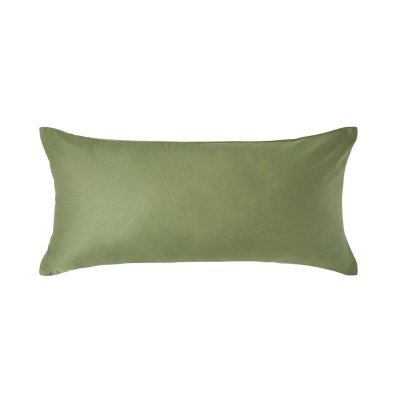 HOMESCAPES Taie d'oreiller en coton Bio Vert mousse 400 fils 40 x 80 cm