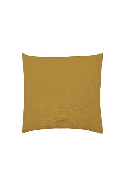 ESSIX Taie d'oreiller en gaze de coton lav&eacute;e Tendresse Camel 65x65 cm