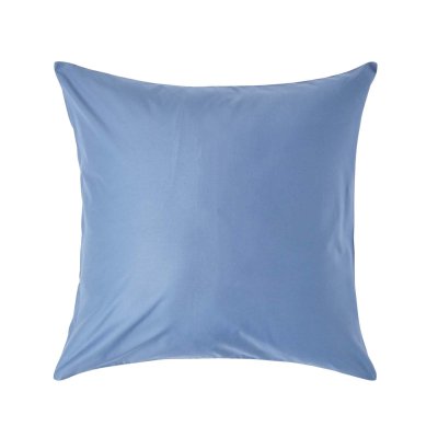HOMESCAPES Taie d'oreiller en percale de coton 1000 fils Bleu, 60 x 60 cm