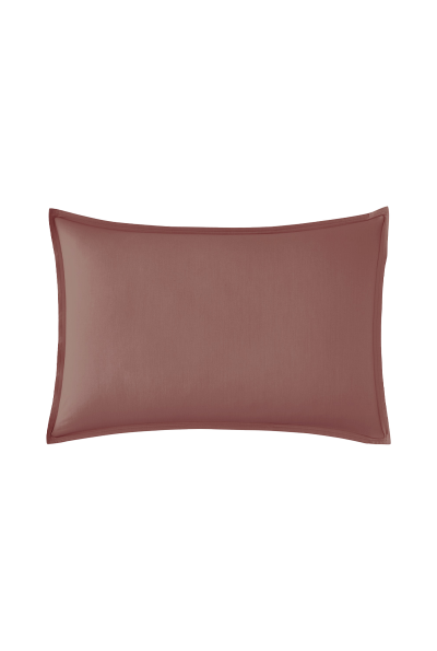 ESSIX Taie d'oreiller en percale de coton, Premi&egrave;re, Bois de rose, 
