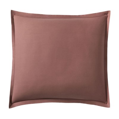 ESSIX Taie d'oreiller en percale de coton Royal line Bois de rose 65x65cm - Petit Volant 2 cm 