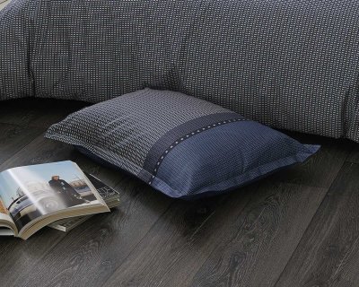 TRADILINGE Taie d'Oreiller en Satin de Coton - Bleu Gris - 50 x 70 cm