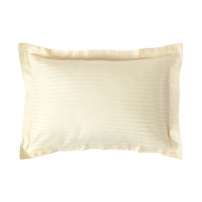 HOMESCAPES Taie d'oreiller en satin de coton Egyptien Jaune pastel 330 fils