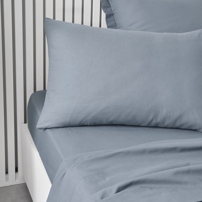 TODAY Taie d'oreiller Essential - 50 x 70+5 cm - 100% Coton uni - Denim