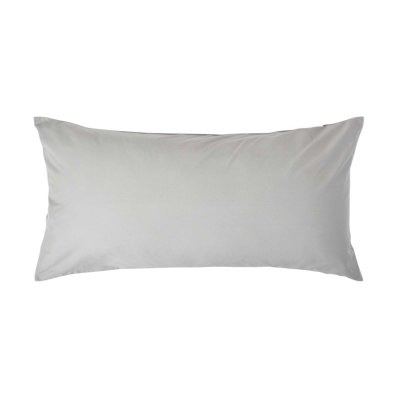 HOMESCAPES Taie d'oreiller Gris argent&eacute; 100% coton Egyptien 200 fils 40 x 80 cm