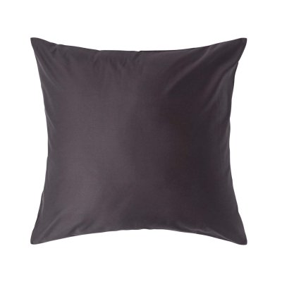 HOMESCAPES Taie d'oreiller Gris fonc&eacute; 100% coton Egyptien 1000 fils 80 x 80 cm