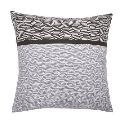 ORIGIN Taie d'oreiller imprim&eacute;e en bambou blanc et noir 63x63