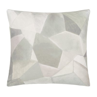DESIGNERS GUILD Taie d'oreiller imprim&eacute;e en percale de coton, Geo Moderne Pewter