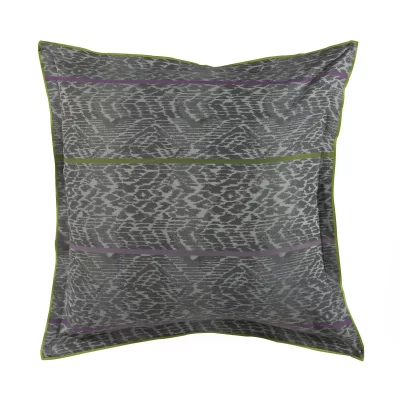 DESIGNERS GUILD Taie d'oreiller imprim&eacute;e en percale de coton gris 30x40