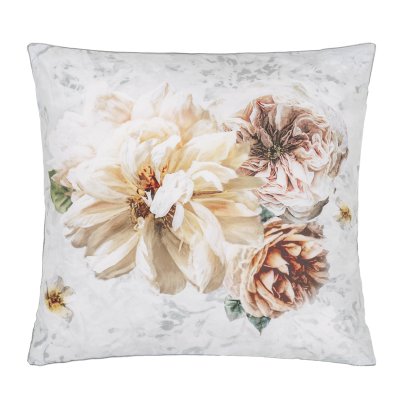 DESIGNERS GUILD Taie d'oreiller imprim&eacute;e en percale de coton PAHARI TUBEROSE Gris