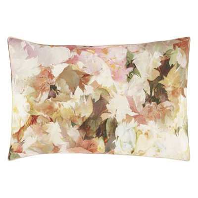 DESIGNERS GUILD Taie d'oreiller imprim&eacute;e en percale de coton rose