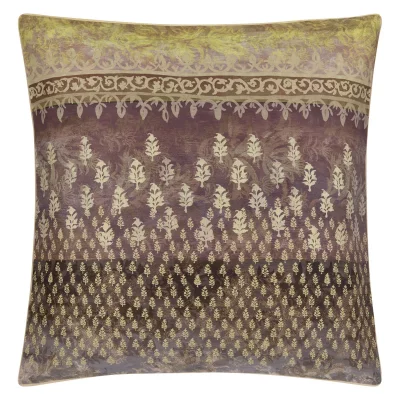 DESIGNERS GUILD Taie d'oreiller imprim&eacute;e en satin de coton beige 65x65