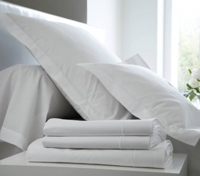 BLANC DES VOSGES Taie d'oreiller Percale Easy  - Blanc - 65 x 65 cm