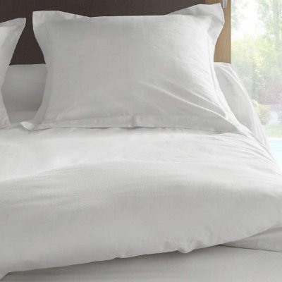 VENT DU SUD Taie d'oreiller percale M&eacute;line 2 LABELIS SIM - Blanc - 50 x 70 cm
