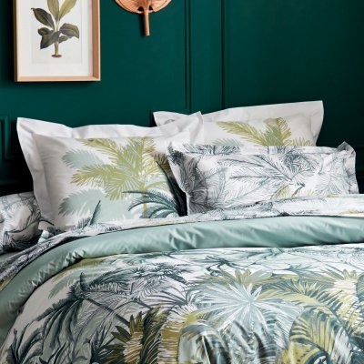 TRADILINGE Taie d'oreiller percale Trinidad Mousson  65 x 65 cm
