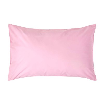 HOMESCAPES Taie d'oreiller rectangulaire coton Egyptien 200 fils coloris rose 50 x 75 cm