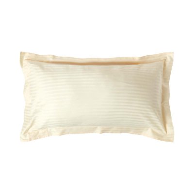 HOMESCAPES Taie d'oreiller rectangulaire coton &eacute;gyptien 330 fils coloris Jaune pastel 50 x90 cm